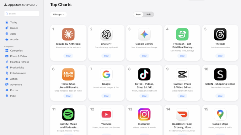Anthropic's Claude grabs top spot in App Store after Trump's ban