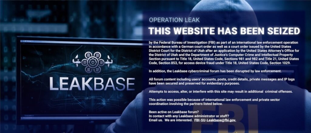 U.S. and EU police shut down LeakBase, a site accused of sharing stolen passwords and hacking tools