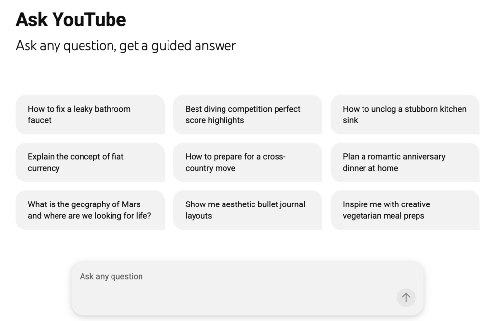 Google is testing AI chatbot search for YouTube